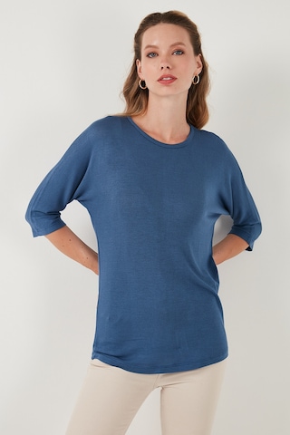 Lela Truvakar Kol Bisiklet Yaka Basic Pamuklu Bayan Bluz 5863589 Indigo