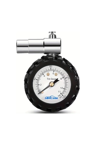 Boatshop1 Siyah 160psı Mekanik Bisiklet Lastik Basıncı Ölçer Analitik Kadranlı Dayanıklı Dağ Ve Yol Bisikletleri İçin Taşınabilir