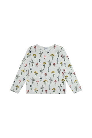 Antebies Organik Bej Uzun Kollu Kız Çocuk Pijama Takımı Renkli