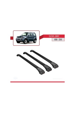 Suzuki Jimny 1998-2018 Arası İle Uyumlu Ace-1 Ara Atkı Tavan Barı Siyah 3 Adet Bar