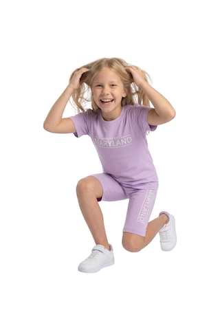 New Kids Çocuk Kız Takım Lila Kaprili Maryland Baskılı Rahat Kumaş .-91170