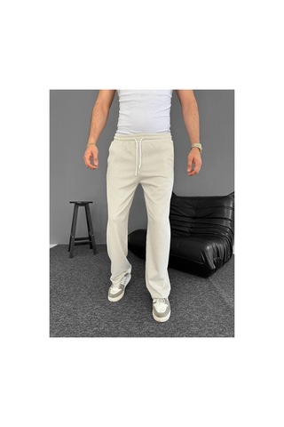 2As Erkek Su Yolu Çizgili Cepli Pantalon - Bej