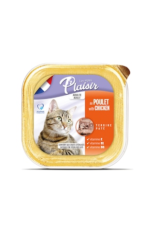 Plaisir Tavuk Etli Pate Yetişkin Yaş Kedi Maması 100 G