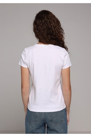 Colin's Colins Slim Fit Yuvarlak Yaka Baskılı Kadın Beyaz Kısa Kol Tişört Cl1079347 Q1.v2 Wht Beyaz