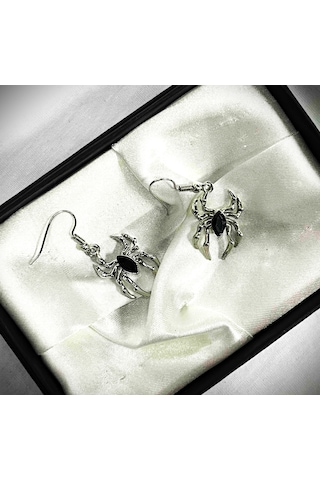 Dükkan Design Onix Taşlı Örümcek Küpe Gümüş