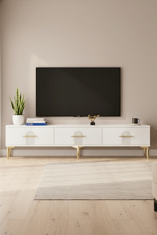 Tsa1815b - İda Tsa180 Tv Stand, Tv Sehpası Ve Tv Ünitesi Beyaz 180cm