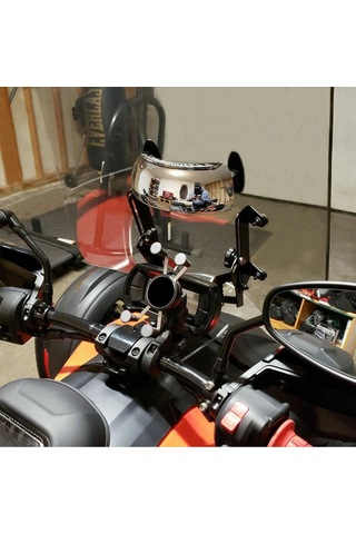 Carub Ayna Motosiklet Ön Cam Üstü 180 Derece Panoramik Görüş Geniş Ayarlanabilir Salınım Açı Kör Nokta Aynası Tekli Br0221270