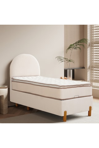Bohem Tek Kişilik Sandıklı Baza + Pedli Yatak + Bohem Başlık 3 Lü Set Konuma Özel Teslimat 90 x 190 CM