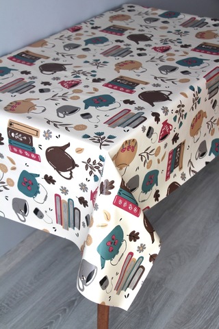 Elyaf Silinebilir Pvc Muşamba Masa Örtüsü 1232-2 Renklifincan Pembe