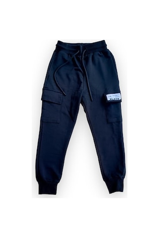 Ekkokids Çocuk Beli Paçası Lastikli Black Yazılı Eşofman Alt-13382-siyah Siyah