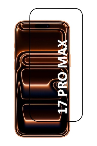 Apple Uyumlu   iPhone 17 Pro Max Anti Static Toz Tutmayan Çerçeveli Temperli Ekran Koruyucu Cam