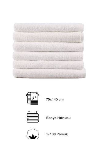 Otel Serisi Altılı Banyo Havlusu 70 x 140 CM