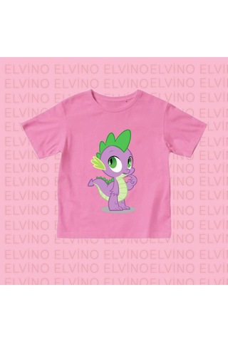 Noıssey Pembe My Little Ponny Baskılı Pamuklu Bisiklet Yaka Pembe Kız Çocuk