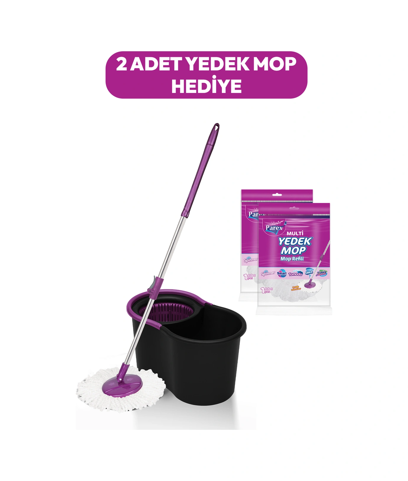 Black Editlon Otomatik Temizlik Seti Ve 2'li Yedek Mop