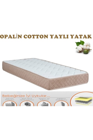 Uzunbebe 70X100 Opalin Cotton Yaylı Yatak Soft Ortopedik 70*100 Yatak