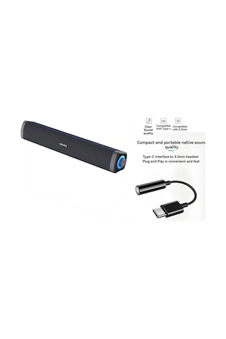 Willowhaven Cool Black 2si1 Ses Sistemi Usb Güçlü Tip C Bağlantı Ev Ofis Parti