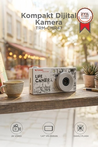 Torima Life Dijital Kamera Selfie Video Vlog Kamerası Mini Fotoğraf Makinesi CMR47 Gri
