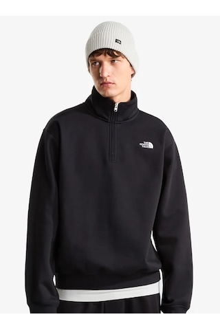 The North Face Nf0a8fd8-8k2 M Tnf Essential Simple Dome Rlx 1/4 Zip Erkek Sweatshirt Siyah