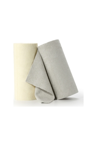 Çok Amaçlı Rulo Mikrofiber Temizlik Bezi 30x30 40 Yapraklı Bej - Açık Gri 2x20 Li Paket Bej