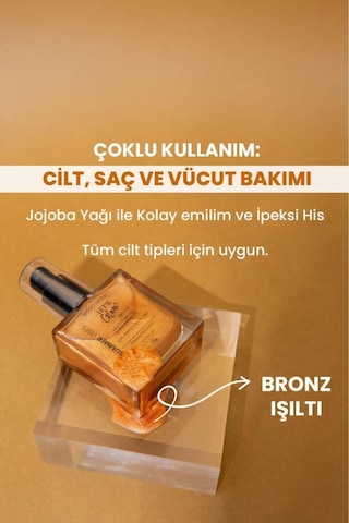 Bade Natural Nemlendirici ışıltılı Bronze Çok Amaçlı vücut Yağı 50 ML