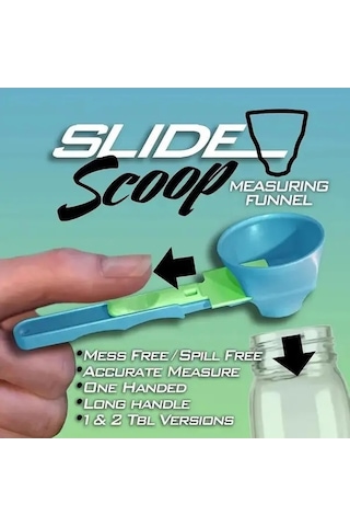 Trendooze Green 2si1 Protein Ölçeği Kayar Huni Mutfak Gadget İçecek Ölçer Yeşil Yeşil