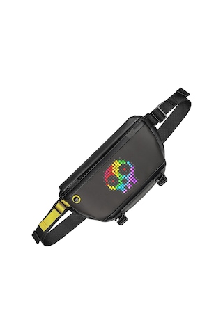 Divoom Pixoo Slingbag Siyah LED Ekranlı APP Kontrollü Su Geçirmez Bel Çantası- Çapraz Çanta Siyah