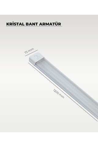 80w Beyaz Kristal Led Bant Armatür 3200k Sarı Işık Beyaz