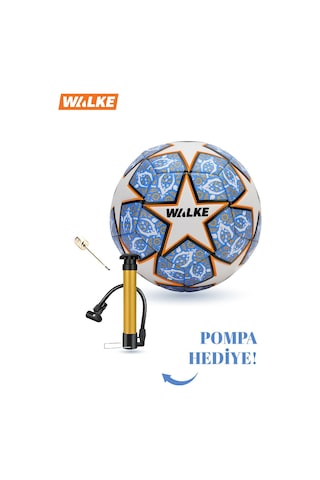 Walke Premium Şampiyonlar Ligi Temalı 5 Numara Futbol Topu Pompa Hediyeli Mavi