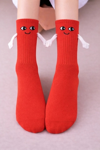 Carnaval Socks Mıknatıslı El Ele Tutuşan 4'lü Çorap Seti Siyah Beyaz Kırmızı Yeşil 2000386