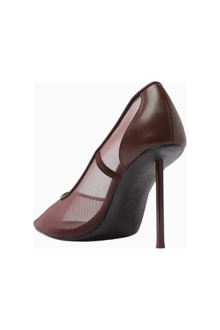 Femme La Colette 100 Burgundy Vegan Mesh Sivri Burunlu, Stiletto Topuklu Şık Kadın Ayakkabı Bordo