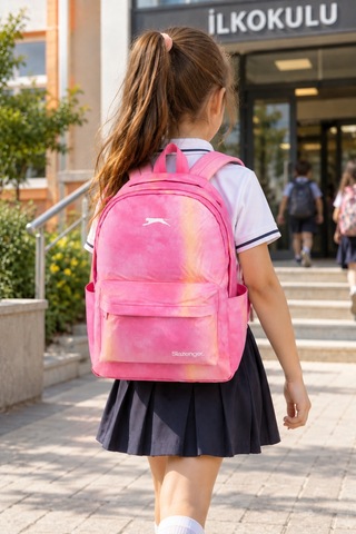 İlkokul Okul Çantası Slazenger Armor Pink Sırt Çantası 43x30x15 Cm Desenli