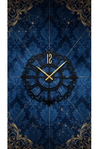 Dekoratif Sessiz Siyah Metal Duvar Saati 60x60 Cm Metal Telefon Tutacağı Hediyeli