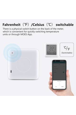 Lemestar Akıllı Ev Bluetooth Nem Ve Sıcaklık Sensörü, Lcd Ekranlı, Gerçek Zamanlı Tespit, Uygulama İle Kontrol Edilebilir