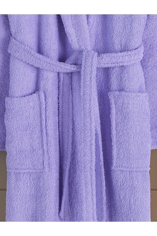 Lila Büyük Beden Şalyaka Pamuklu Hamam Sauna Banyo Battal Kadın Erkek Unisex 3xl 4xl Bornoz