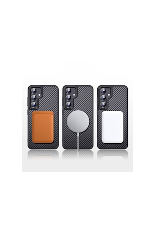 Galaxy Uyumlu S24 Ultra Kılıf Aramid Karbon Fiber Magsafe Özellikli Wlons Radison Kapak