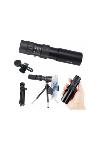 Samdoo 10-300x40 Optik Monoküler Teleskop, Akıllı Telefon Tutucu Ve Tripodlu, Su Geçirmez Kompakt, Kuş İzleme, Av, Yürüyüş, Koncertler İçin Siyah Set