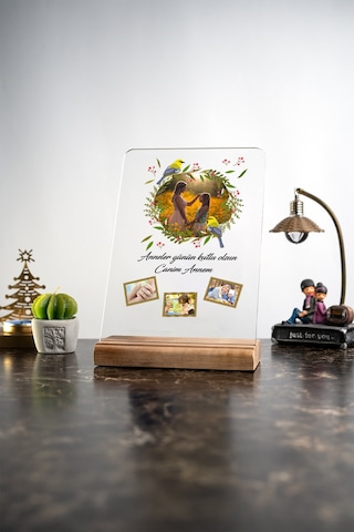 Canım Annem Anneler Günü Anneye Fotoğraflı Masa Ev Dekor Dekoratif Ahşap Obje