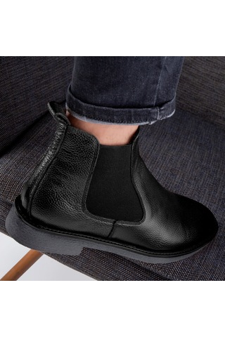 Ducavelli Edinburg Hakiki Deri Kaydırmaz Taban Chelsea Günlük Bot Siyah
