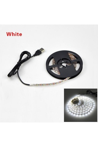 Beyaz 5v Usb Güç Led Şerit Işık Rgb 2835 3528 Smd Hdtv Tv Masaüstü Bilgisayar Ekranı Arka Işık Ve Önyargı Aydınlatma 1m 2m 3m 4m 5m Şerit Işık 5m