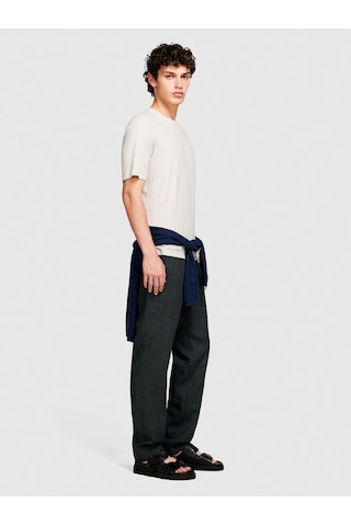Sisley Keten Karışımlı Normal Kesim Bisiklet Yaka T-shirt Erkek Gri T-shirt - 324p3ıycs103t Gri