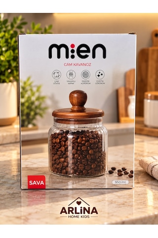 950 Ml Akasya Kapaklı Cam Kavanoz