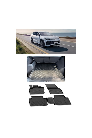 Sahler Volkswagen Tayron 2025 Ve Sonrası 4.5d Paspas Rizline 3d Üst Bagaj Havuzu Set