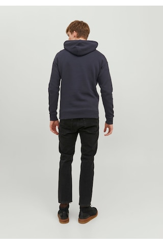 Jack & Jones Kabartma Baskılı Kapüşonlu Sweatshirt - Star 12233972 Dark Navy Lacivert