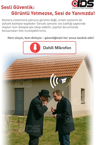 Sesli - 4 Kameralı Fullhd Gece Renkli Ve Işıklı Güvenlik Kamerası - Kamera Seti 500gb Disk