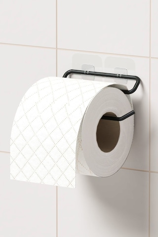 Zabata Yapışkanlı Tuvalet Kağıtlığı Tutacağı Askısı Mat Siyah Metal Tuvalet Kağıtlık Minimal Tasarım Siyah