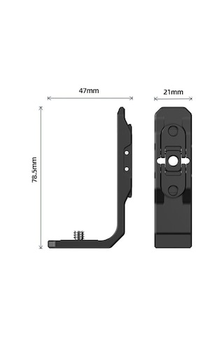 Besthome1 Insta360 X4/x3 Uyumlu Alüminyum Metal Yatay 1/4 Vida Tutucu Siyah Siyah