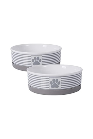 Bone Dry Paw & Patch Seramik Evcil Hayvan Koleksiyonu, Orta Set, 15x5 Cm, Gri, 2 Parça Sku: Smgstk314b15de43 Acı Kahve