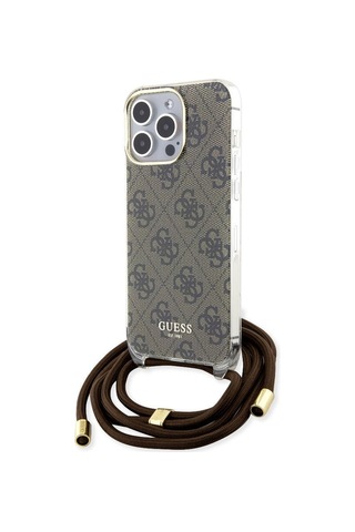 Apple Uyumlu iPhone 15 Pro Kılıf Guess Lisanslı Çapraz Kordon 4g Desenli Kapak