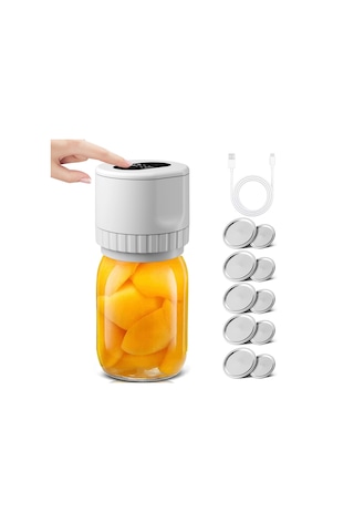 Sones Elektrikli Mason Kavanoz Vakumlama Seti 10 Kavanoz Kapağıyla Gıda Depolama İçin Sızdırmazlık Makinesi