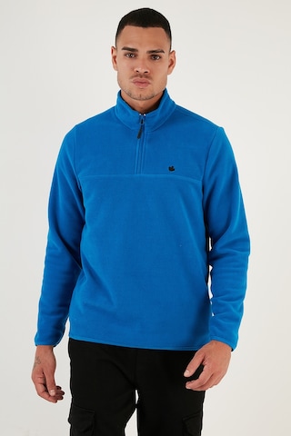Buratti Slim Fit Anti-Pilling Tüylenme Yapmayan Bato Yaka Kışlık Şardonlu Erkek Polar 5906001 Saks
